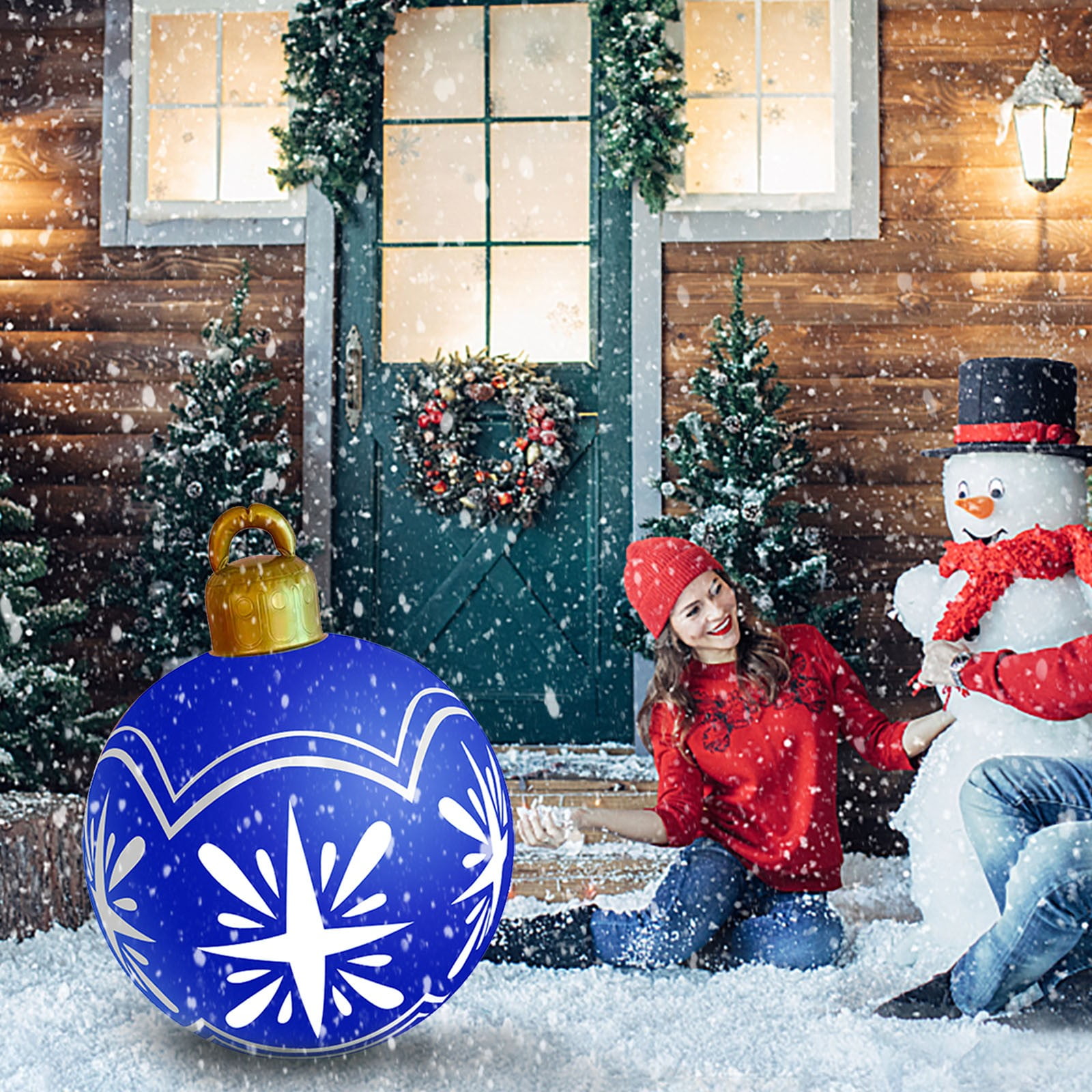 Kuluzego Outdoor Christmas Inflatable Decorated Ball Giant Christmas