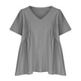 thumbnail image 3 of XuJwPNcy Womens Plus Size Summer Babydoll Tops Oversized Blouse Dressy Casual Tunic Shirts V Neck Loose Blouses, 3 of 5