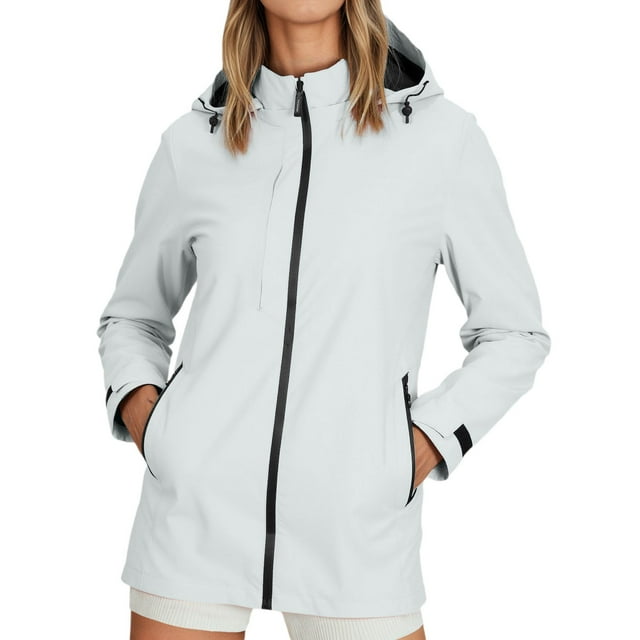 Manteau Coupe-Vent Léger pour Femme à Capuche Imperméable Manteau de Randonnée Extérieur Décontracté Printemps Automne Coupe-Vent pour Voyage Camping