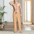 thumbnail image 5 of Mens Pajama Pants - Soft Sleep & Lounge Pants for Men, Twill Bacon Print Yellow Cuteness Casual PJ Bottoms Pants with Pockets, 5 of 5