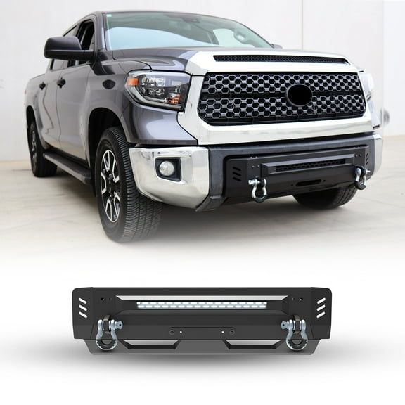 Steel Mid-width Front Bumper For 2014-2021 Toyota Tundra w/2*D-Rings Shackles