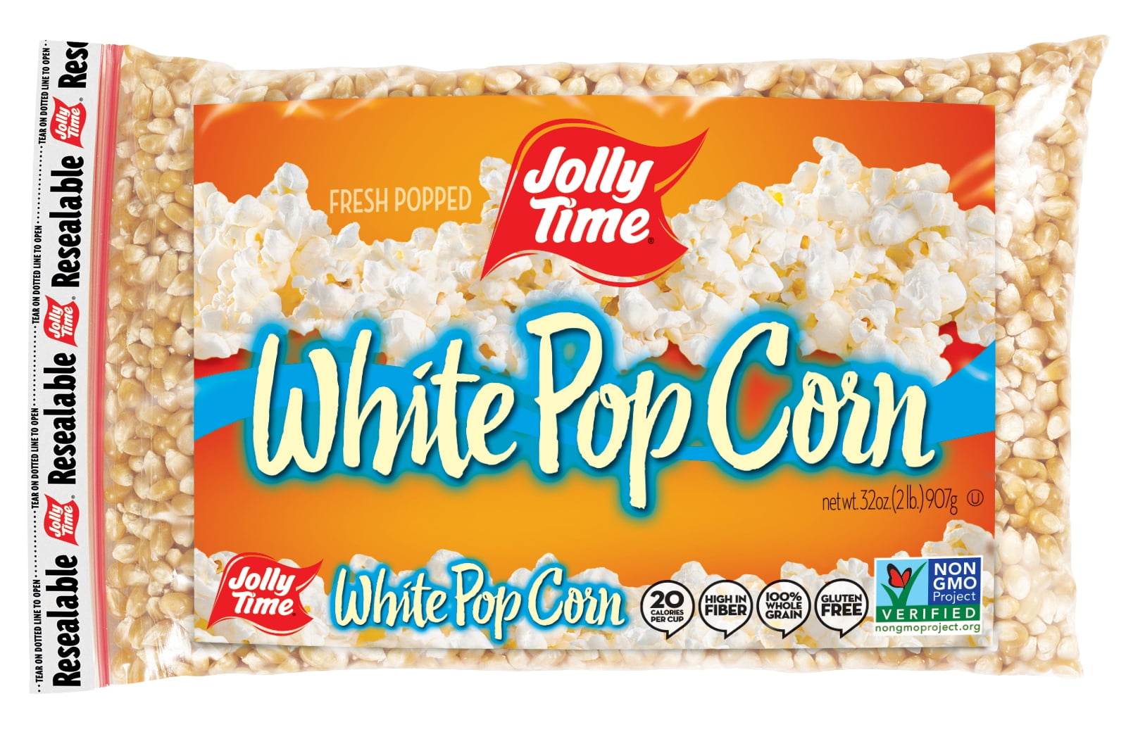 Jolly Time White Popcorn Kernels Bag, 32 oz