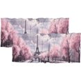 thumbnail image 1 of Cortina con bolsillo para varilla con cenefa de flores de cerezo para cocina, cenefas románticas para privacidad de ventanas con diseño de la Torre Eiffel y flores de ciruelo para sala de estar y, 1 of 6
