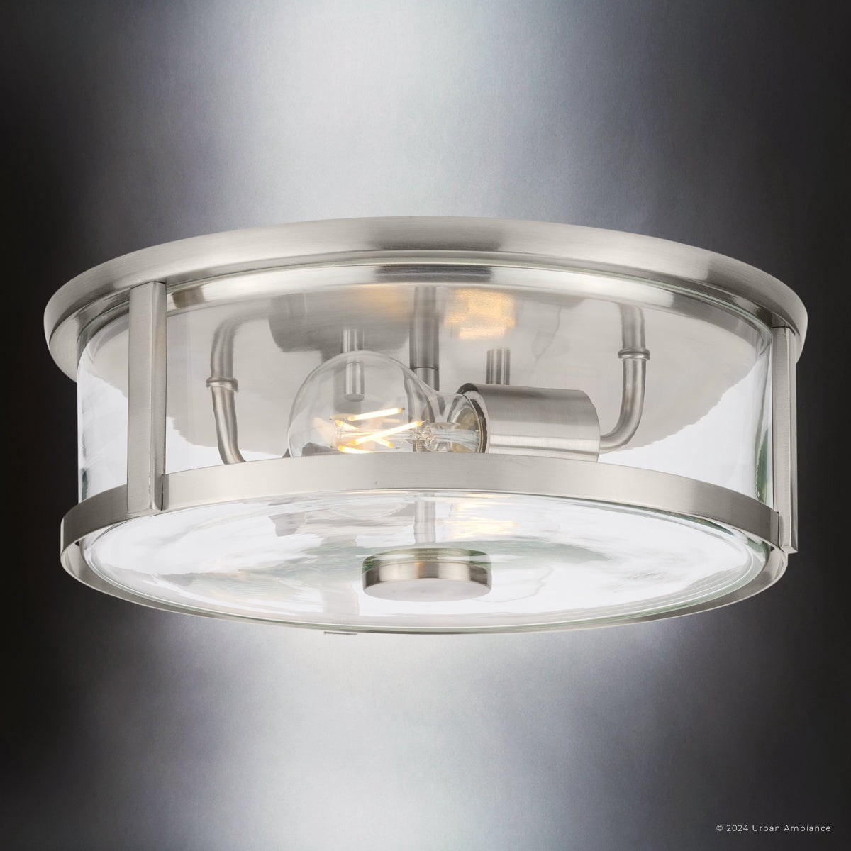 Luxury Modern Farmhouse Ceiling Light, Brushed Nickel, UHP4594