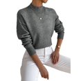 thumbnail image 3 of Women'S Seamless Sweater Ready to Wear Long Sleeve Knitted Pullover Tops Dark Gray L, 3 of 8