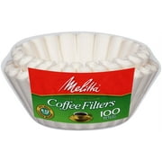 Melitta 8-12  Cup White Basket Paper Coffee Filter, 100 Ct