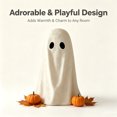 thumbnail image 3 of Paper Mache Ghost Decoration, White, ute Freestanding Ghost Figurine Ornament, Celebrate Halloween Tabletop Decor for Mantel Shelf Desk Entryway, Fall Home Party Display, 3 of 6