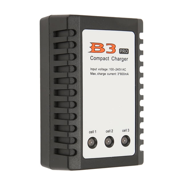 RC Airplane Drone Balance Charger 2S 3S Charger for Remote Controller, Dual Color LED, 850mA Current per Battery, ABS Housing