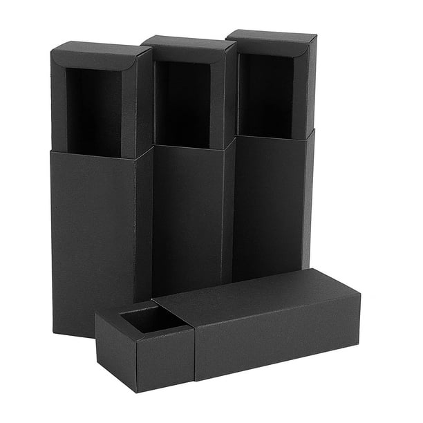Caja de regalo BENECREAT 12 piezas de papel kraft negro de 12,4 x 5,5 x 3,9 cm