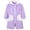 Purple, variant on Girls Robe Hooded Fleece Bathrobe Zip Up Plush Sleepwear Soft Cozy Loungewear with Moon Pockets for 4-14Y