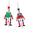 thumbnail image 3 of FRCOLOR Wood Puppet 2Pcs Wooden King Puppet Handmade Figure Craft Chic Doll Decoration Random Color,7.48"X1.77"X0.39", 3 of 4