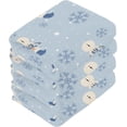 thumbnail image 4 of GZHJMY Christmas Snowman Washcloths 4 Pack, Super Soft Absorbent Cotton Baby Face Towels, Washable Reusable Fingertip Towel for Bath Gym Hotel Spa, 12 x 12 Inch, 4 of 7