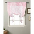 thumbnail image 2 of Pink Boho Tie Up Curtains for Kitchen Bathroom Bedroom Windows 45 Inch Length, Vintage Floral Contemporary Art Balloon Drape Curtains Shade Rod Pocket Drapery Curtain Panel, 42"x45", 2 of 7