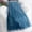 Blue, variant on Women's A-Line Fairy Patterned Elastic Waist Ruffle Tulle Layered Midi Skirt with Color Block for Summer Black