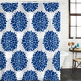 thumbnail image 2 of Dahlia Flower Shower Curtain, Waterproof Shower Curtains for Bathroom, Farmhouse Botanical Blue Grey Floral Washable Fabric Bathtub Curtain Set Bath Decor with 12 Hooks Stall 36"x72", 2 of 8