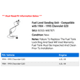 thumbnail image 2 of Fuel Level Sending Unit - Compatible with 1984 - 1995 Chevy G20 1985 1986 1987 1988 1989 1990 1991 1992 1993 1994, 2 of 2
