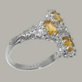 thumbnail image 3 of LBG British Made 925 Sterling Silver Natural Diamond & Citrine Womens Statement Ring - 33 size options - Size 10.75, 3 of 6