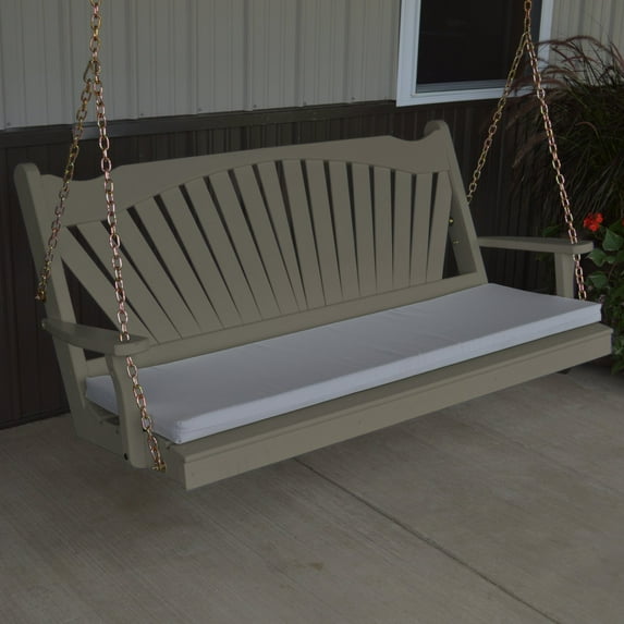 A & L Furniture Yellow Pine Fanback Porch Swing