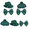 thumbnail image 4 of St. Patrick's Day Holiday Props Panama Hat Plaids Bowtie for Adults Kids Painter Hat Green Theme Party, 4 of 7