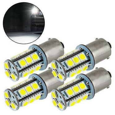 4Pcs Led Light Bulb 1156 Ba15S Brake Reverse Turn Stop Tail Car White Globe 12V
