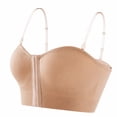 thumbnail image 3 of Women Front Closure Strapless Shapewear Bra JIANLAI ,Removable Thin Strap Support Bralette, Seamless Knit Longline Bustier Bra, Anti-Slip Daily Underwire Support Bra, 3 of 9