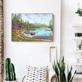 thumbnail image 1 of Cuadros Decorativos Diamante 5D Taladro Casa de madera junto al lago Pintura de bricolaje Cuadro completo Kit redondo Artesanía DQrwqpou Nuevos Originales, 1 of 9