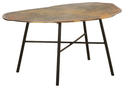 Ashley Engelton Accent Table – Green Marble Top & Goldtone Base, 24" Height