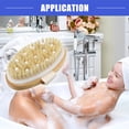 thumbnail image 3 of Vocoste 1 Pcs Bath Brush, Back Scrubber Wood for Wet or Dry Brushing for Shower, Brown, 4.9 Inches, 3 of 7