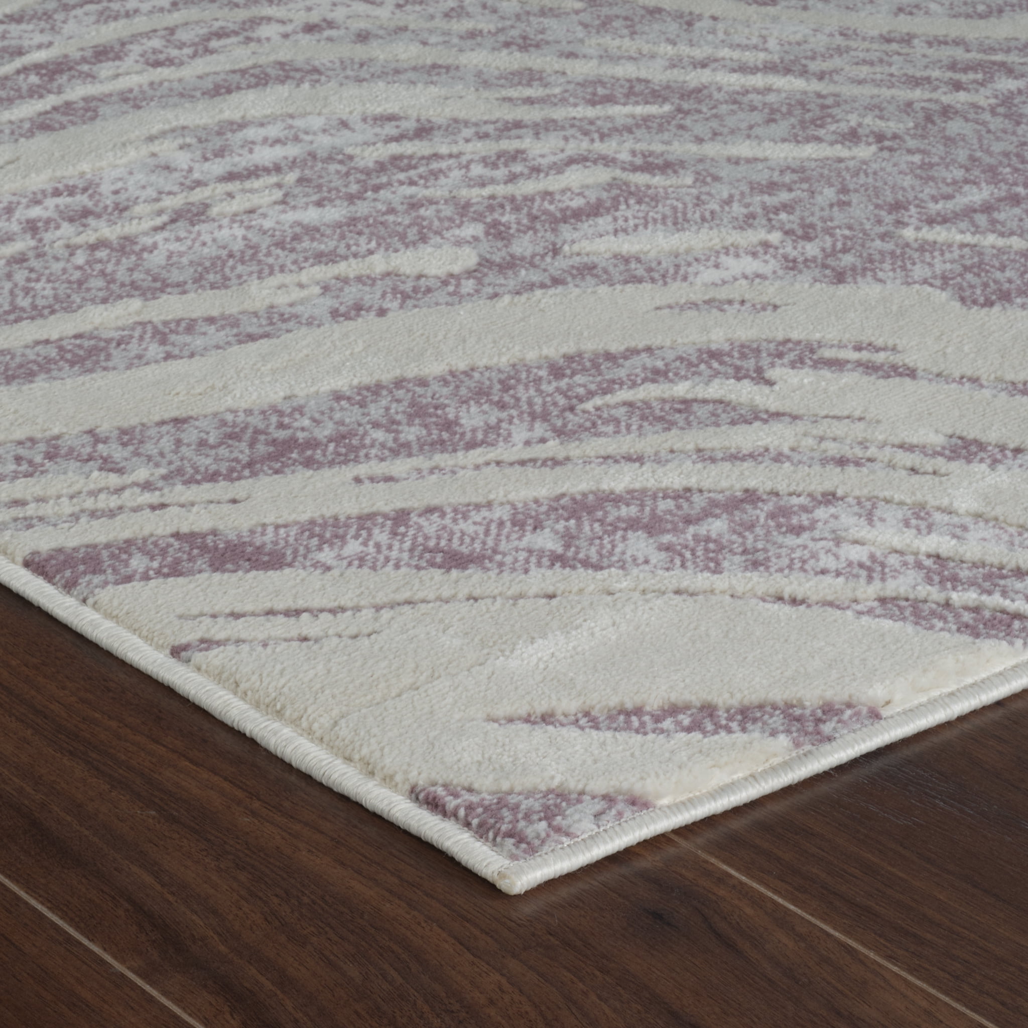 Tapis d'interieur abstrait Rug Branch Nomad, beige violet, cotier - Salon, chambre, salle a manger et cuisine