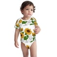 thumbnail image 3 of Daiia Plump Sunflower And Sketch Printed Unisex-Baby Short Sleeve Onesies Bodysuits Baby Climbing Clothes Soft and Comfortable Romper with Expandable Shoulder Design-9M, 3 of 8