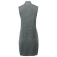 thumbnail image 3 of A2Y Women's Open Front Long Sleeveless Draped Side Pockets Vest Knit Sweater Heather Grey XL, 3 of 3