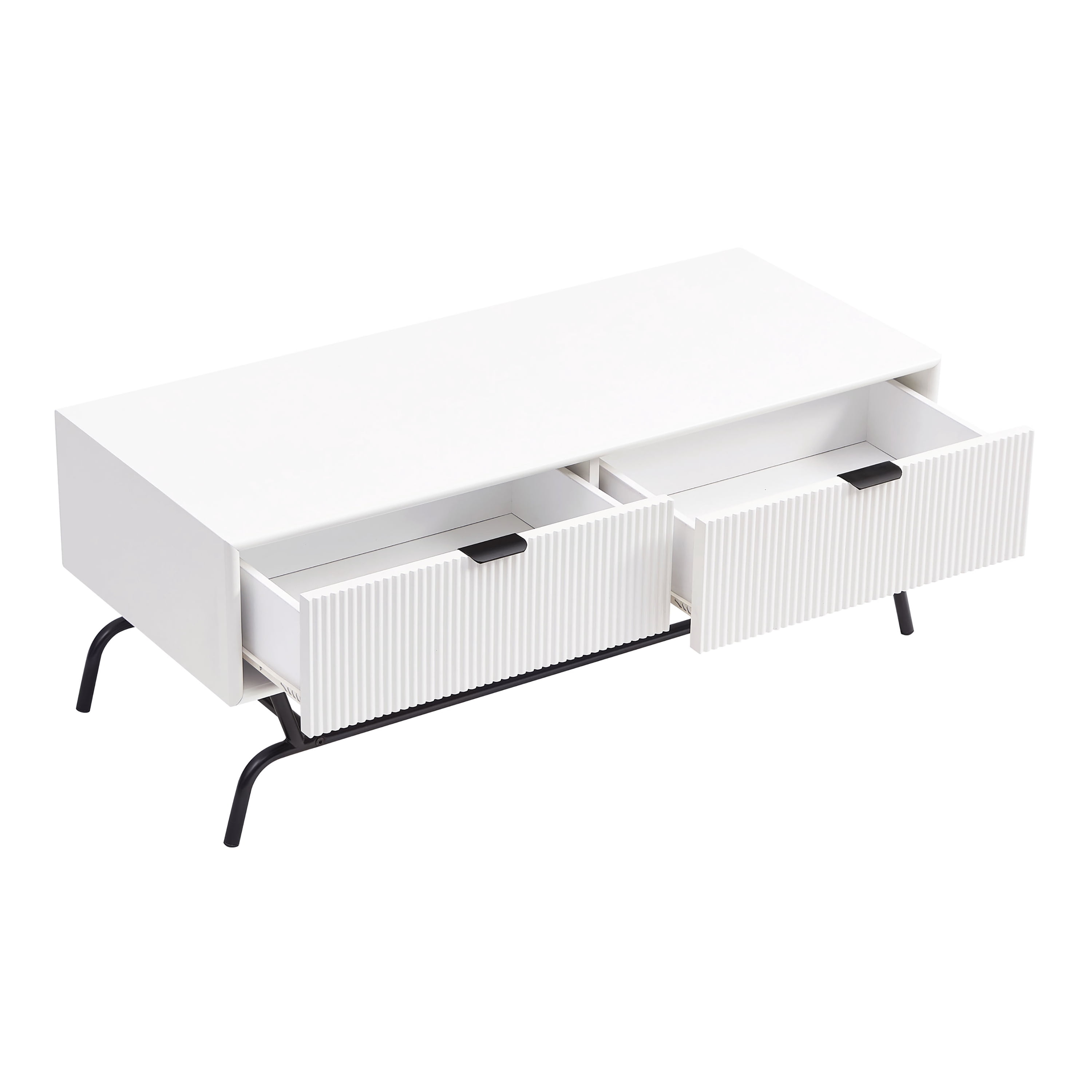 Furniture of America Estee 2-Drawer Wood Indoor Coffee Table, White Pure