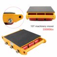thumbnail image 5 of Fichiouy 15T Machinery Mover Dolly 360° Industrial Transport Machinery Skate Cargo Yellow, 5 of 8