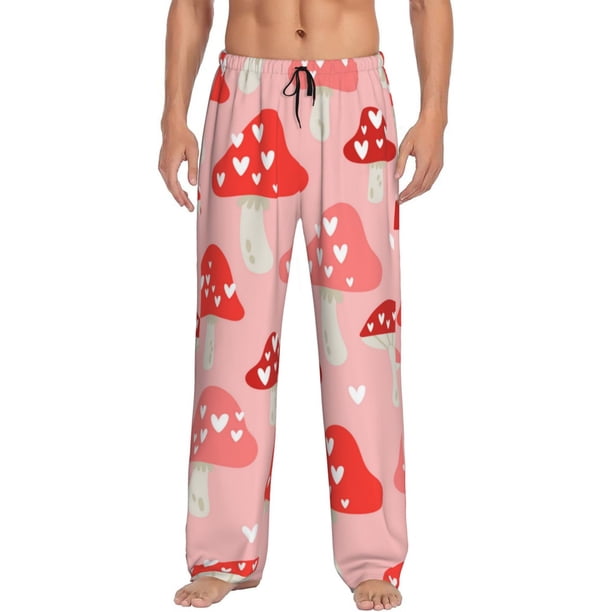 Balery Cute Mushroom1 Pantalones de pijama para hombre, pijama ultraligero, pantalón de descanso-Small