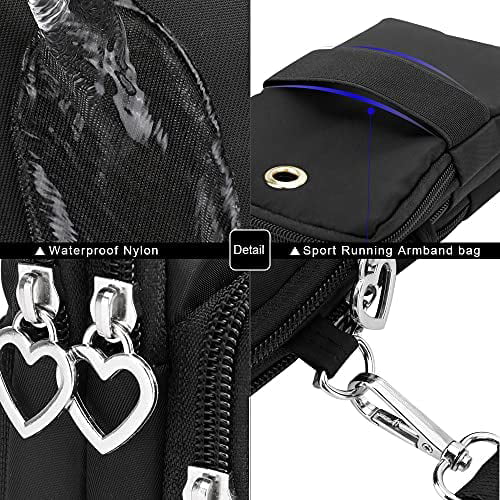 Portable Bag Wrist Bracelet Purse Handbags Arm Package Three Zipper Flower  Fabric For Women Men Halter Bags