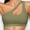 Army Green, variant on Joau Women's One Shoulder Sports Bras Medium Support Padded Yoga Crop Tank Top Seamless Workout Exercise Sports Bra with Removable Cups