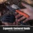 thumbnail image 4 of CIVIVI High Grass Field Knife Fixed Blade Knife with 1PC Black Lanyard, Black Kydex Sheath & T-Clip, Tactical Knife with 2.93" Black Stonewashed 14C28N Blade Orange G10 Handle C25084-1, 4 of 9