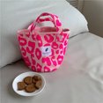 thumbnail image 4 of Bolso Con Leopardo Lona Mano Gran Capacidad para Mujer Compras Versátil Rosa, 4 of 8