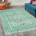 thumbnail image 2 of Floral Decorative Rug, Vintage Design Blooming Garden Petals and Botanical Summer Thrill Details, Quality Carpet for Bedroom Dorm and Living Room, 6 Sizes, Pale Mint, by Ambesonne, 2 of 4