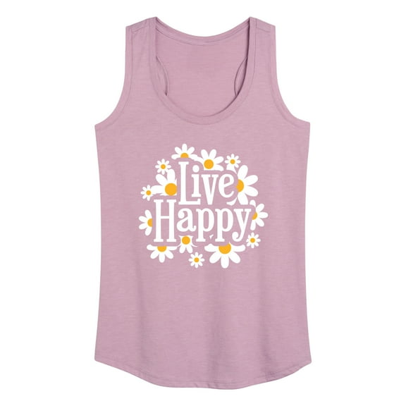 Instant Message - Spring - Live Happy - Women's Racerback Tank Top