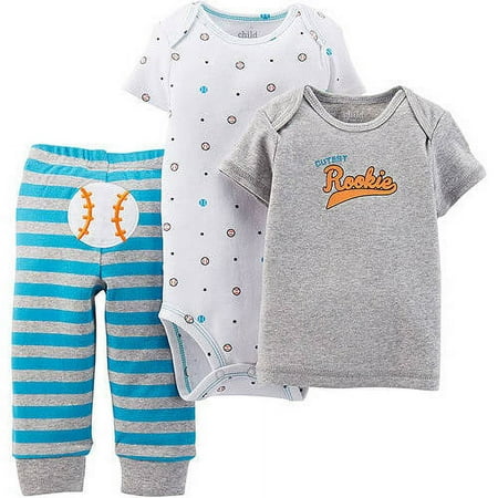 Child of Mine by Carter's Newborn Baby Boy Short and Long Sleeve 3 Piece Set