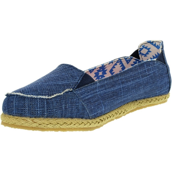 Bearpaw Girl's Heather Canvas Blue Ankle-High Loafers & Slip-On - 13M
