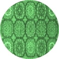 thumbnail image 1 of Ahgly Company Indoor Round Abstract Emerald Green Modern Area Rugs, 7' Round, 1 of 4