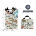 thumbnail image 2 of Yayeee Freestanding Laundry Hamper with Handle Collapsible Large Storage Basket for Clothes, Abstract Fish Pattern, 2 of 7