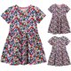 thumbnail image 3 of Likthione Vestido de manga corta para niñas y niños pequeños, vestido patinador acampanado con estampado de apliques de dibujos animados, vestido de algodón, 3 of 5