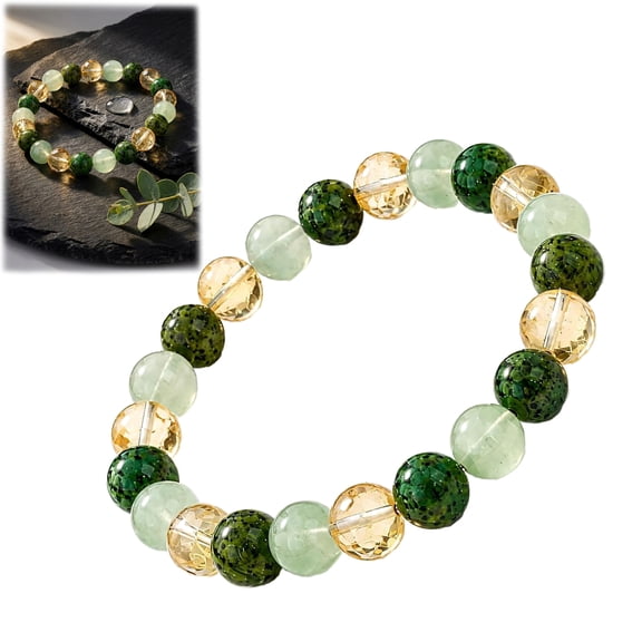 Kosmi Abundance Bracelet, Natural Crystal Bracelet with Stone Beads, Adjustable Fit for Men and Women, Unisex Jewelry