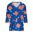 thumbnail image 5 of 4th of July Outfits for Women American Flag V Neck Shirt 3/4 Sleeve Casual Tops Usa 250th Anniversary Shirt Holiday Tunic Tops, 5 of 7