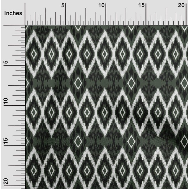 oneOone Organic Cotton Voile Fabric Geometric Ikat Print Fabric BTY 42 Inch Wide