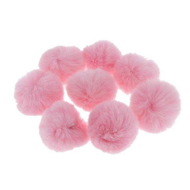 Esponjosa de Pompón Sintética de 8 Uds. para Diadema, Pasador O , zos para el cabellero, Pendientes, para Teléfono, , Rosado Gloria Pompones de piel sintética