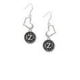 thumbnail image 2 of Delight Jewelry Silvertone Antiqued Round Seal - Initial - Z - Open Heart French Earrings, 2 of 4